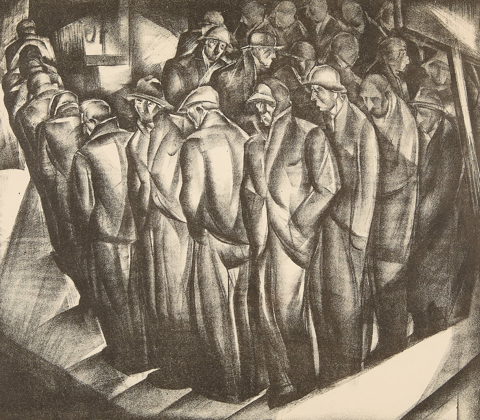 Iver Rose "Breadline" Modernist Lithograph Print (1 of 6)