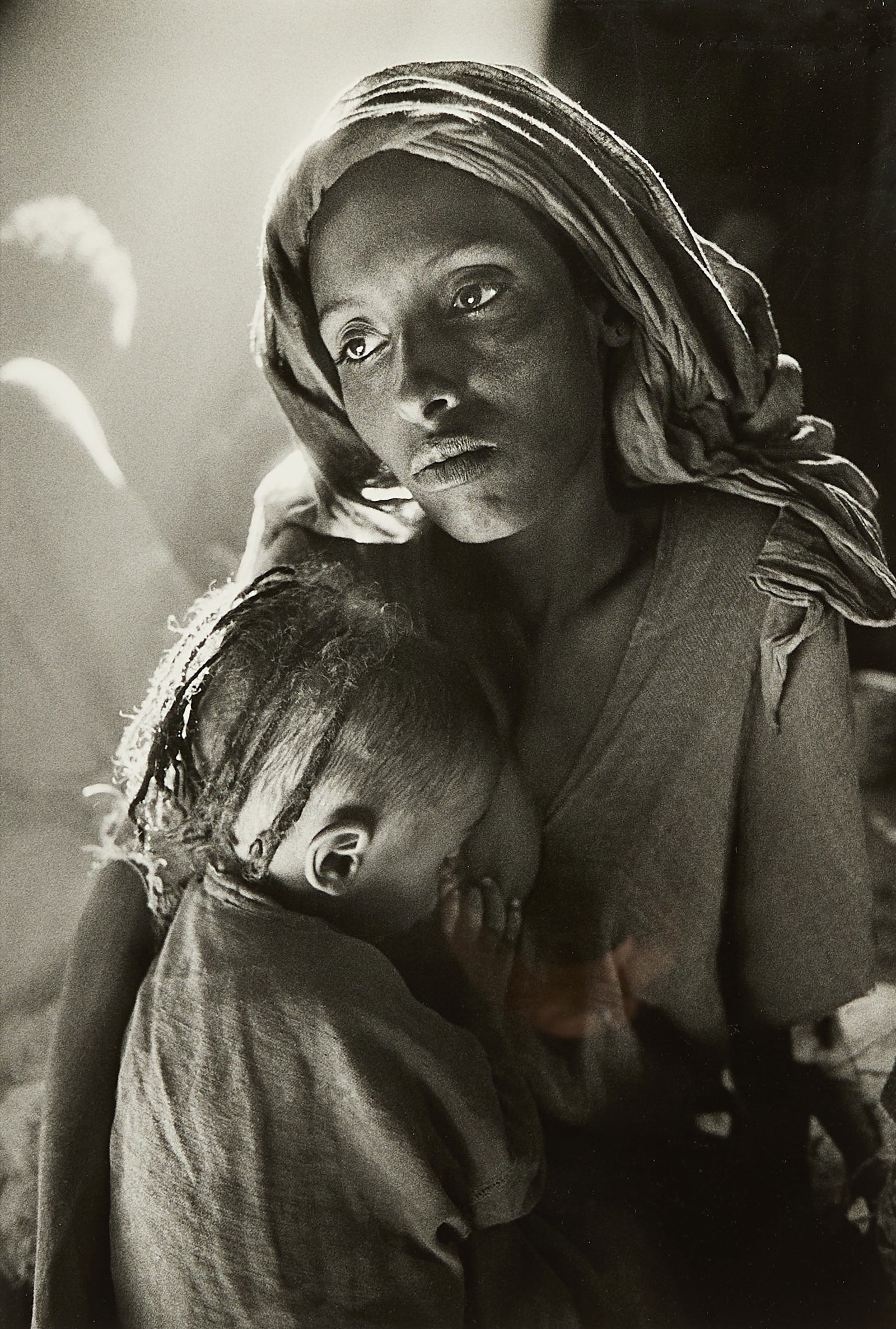 Salgado "Children's Ward in Korem Refuge Camp" GSP: Sebastiao Salgado (Brazilian, 1944-2025). Gelatin silver print photograph titled "Children's Ward in the Korem Refuge Camp, Ethiopia," captured in 1984, printed in 2004. Pencil signed, titled, and dat