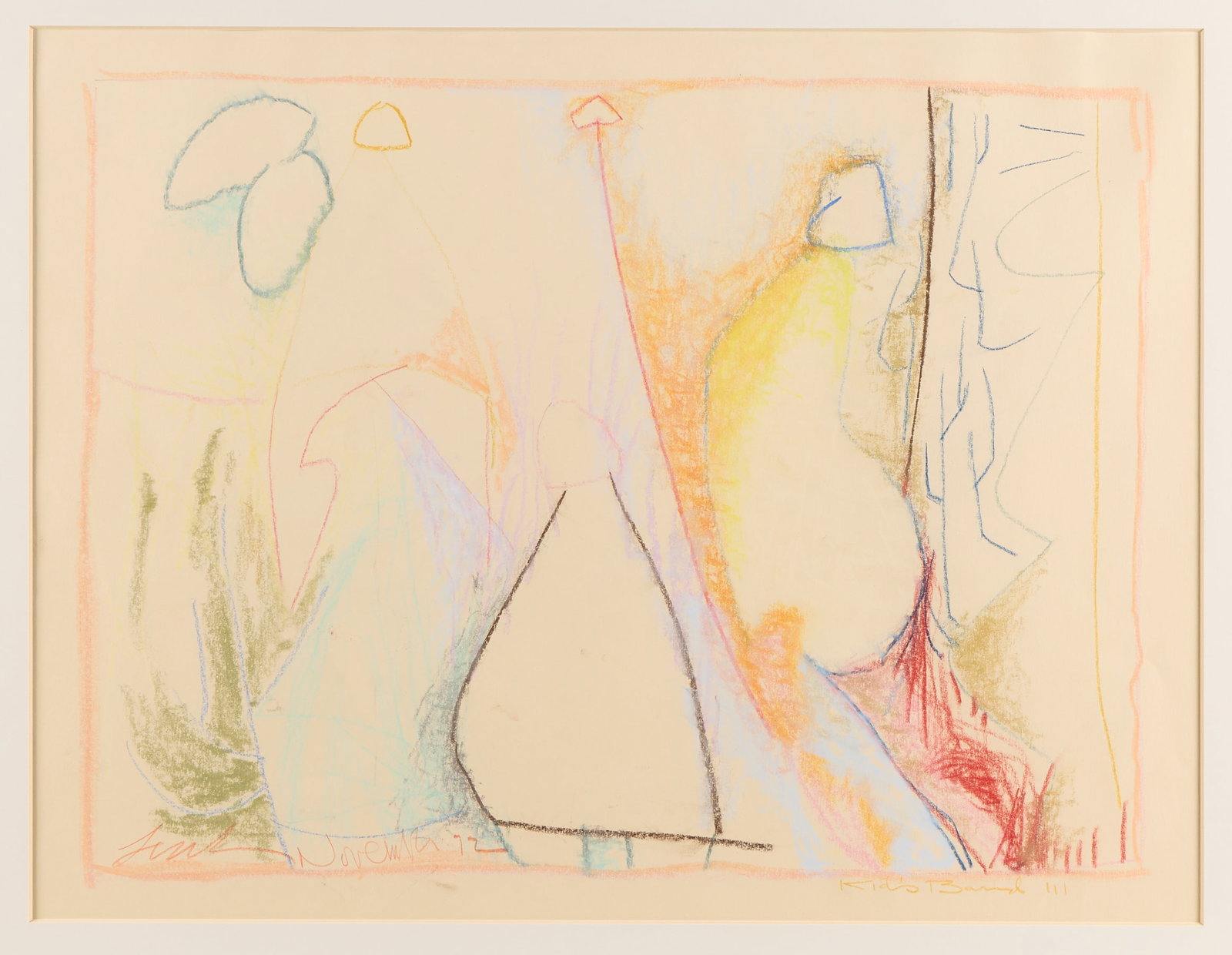 Signed "Kid's Band III" Abstract Pastel Drawing (1 of 6)