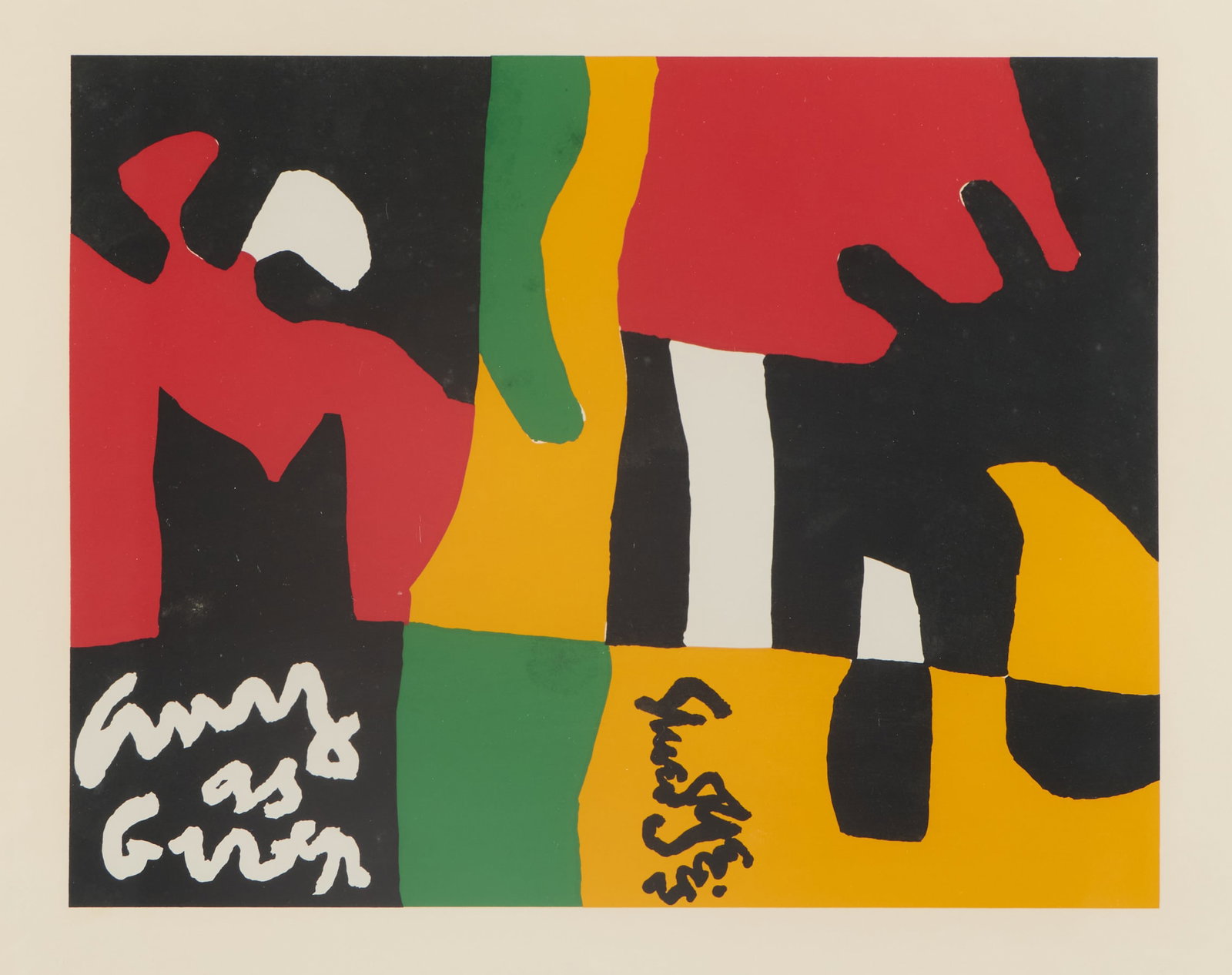 Stuart Davis "Composition" X+X Screenprint 1964: Stuart Davis (American, 1892-1964). Screenprint on paper titled "Composition" from the "X+X (Ten Works by Ten Painters)" portfolio, 1964. Signed in plate along the lower center; captioned "Any as