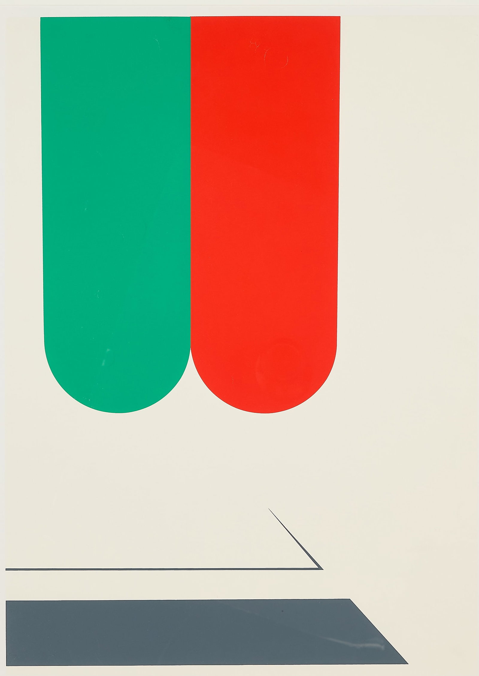 Takesada Matsutani "Kukan-1" Silkscreen 1970: Takesada Matsutani (Japanese, b. 1937). Silkscreen on paper titled "Kukan-1," 1970. Depicting geometric forms. Pencil signed and dated along the lower right; titled and editioned 1/50 along the lower