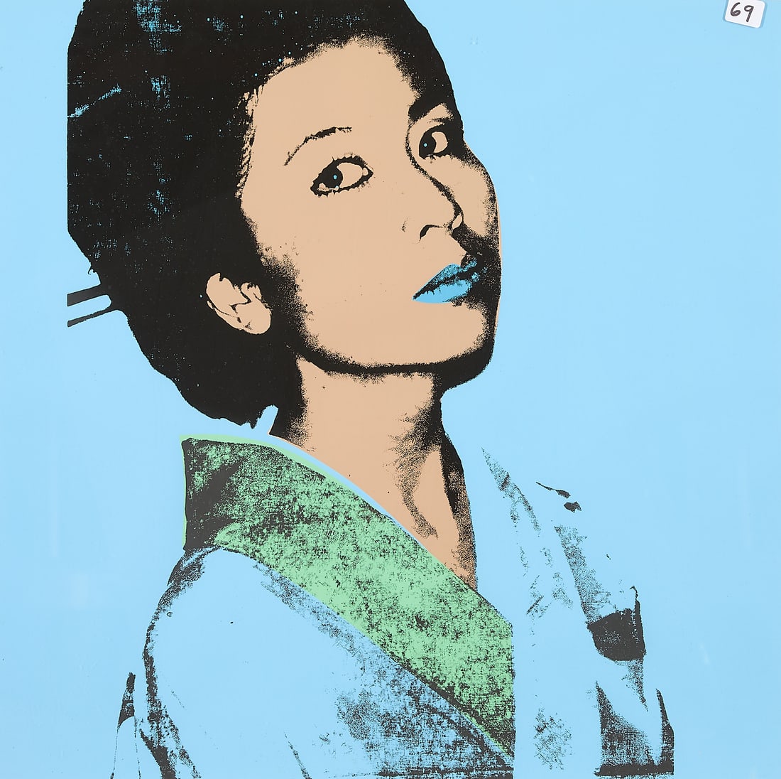 Andy Warhol "Kimiko Powers" Exhibition Poster 1981: Andy Warhol (American, 1928-1987). Exhibition poster titled "Kimiko Powers," for the "Warhol at Colorado State University" exhibition, at Colorado State University, 1981. After Warhol's original