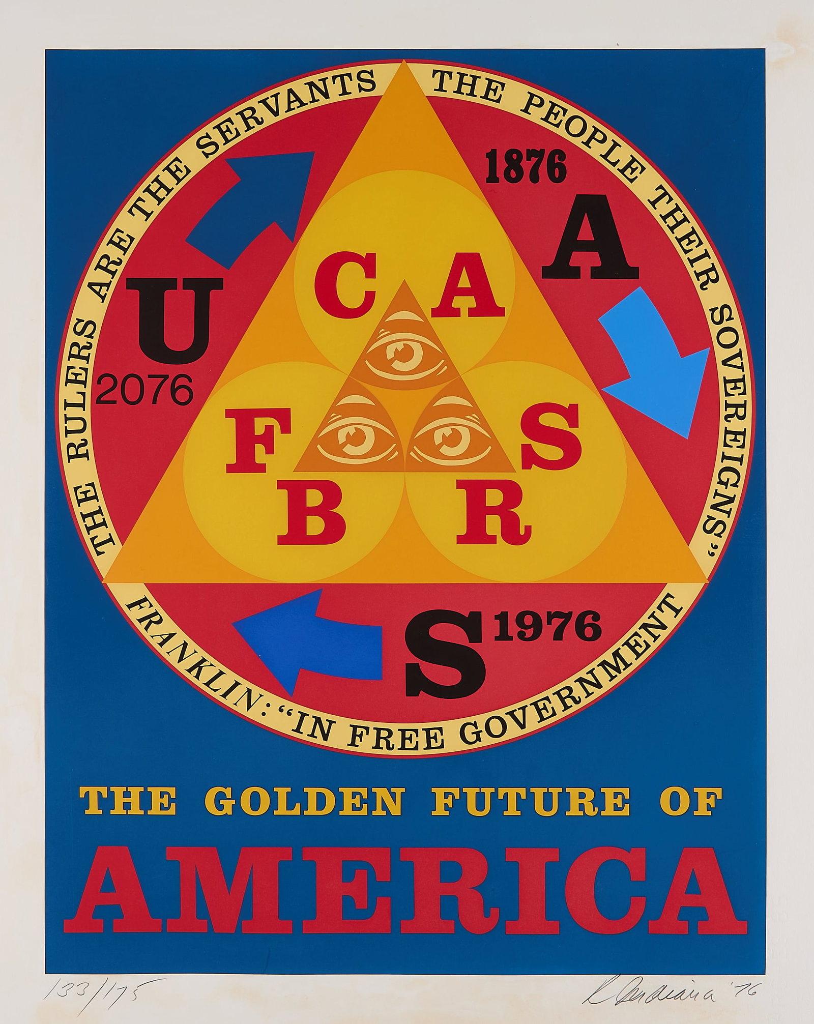 R. Indiana "Golden Future of America" Screenprint (1 of 9)