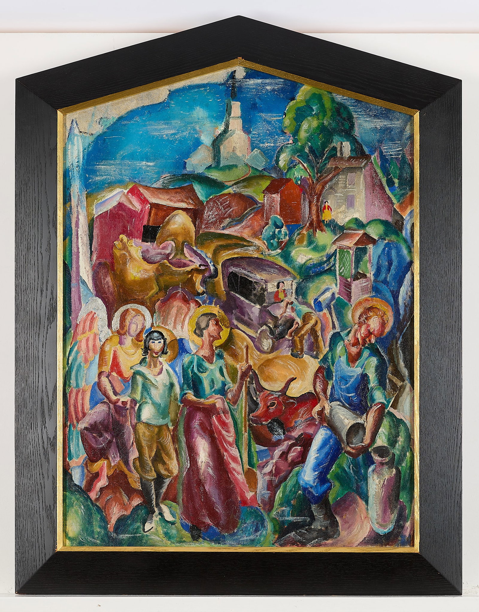 James Daugherty "New Ford Car" Oil on Canvas (1 of 8)