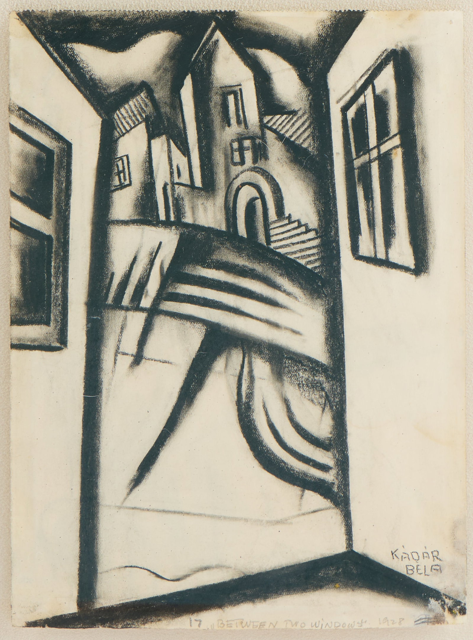 Bela Kadar "Between Two Windows" Drawing 1928 (1 of 6)