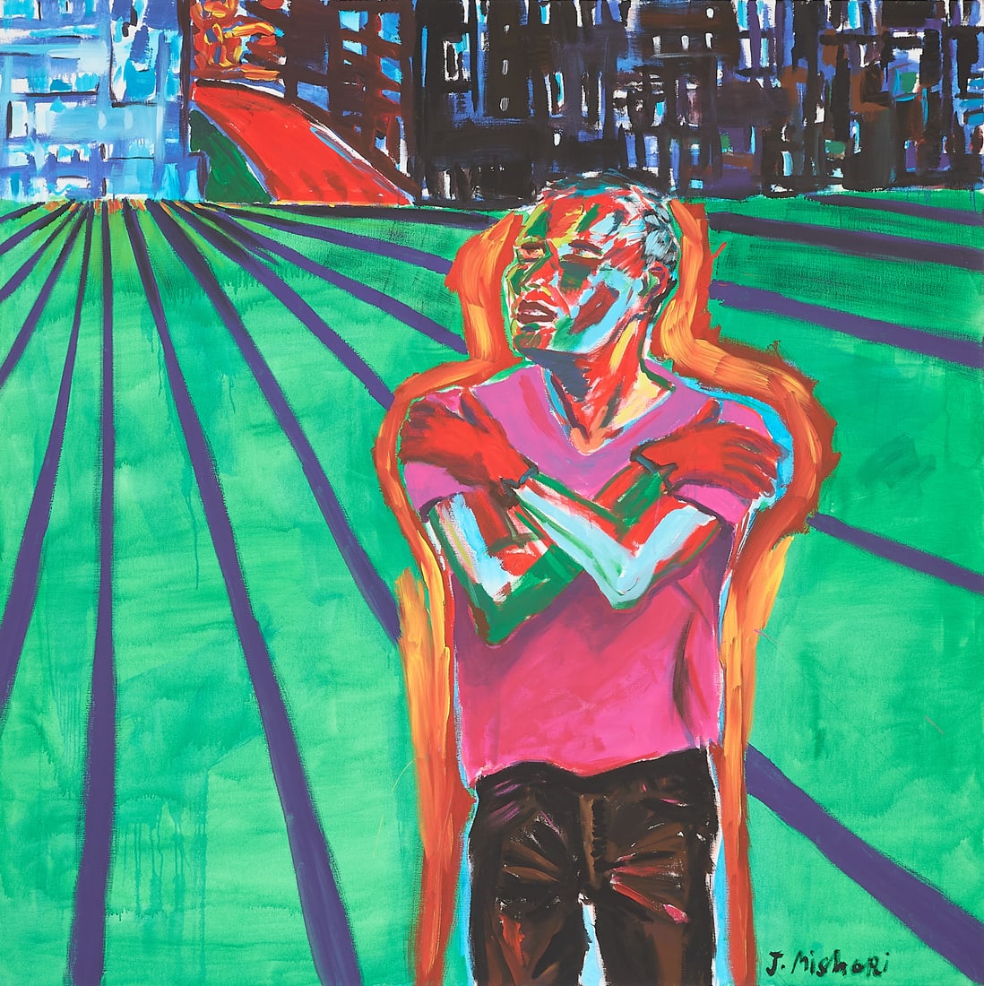 Lrg Jacob Mishori "Mr. Gideon" Painting 1983 (1 of 9)