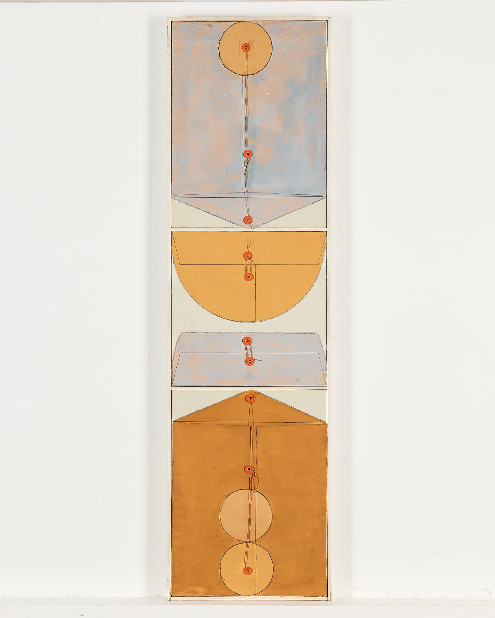 Ernest Trova "Tension Envelope" MM Artwork: Ernest Trova (American, 1927-2009). Mixed media artwork titled "Tension Envelope," depicting geometric forms composed of manila envelopes. Signed and titled along the verso. Provenance: Distinguished