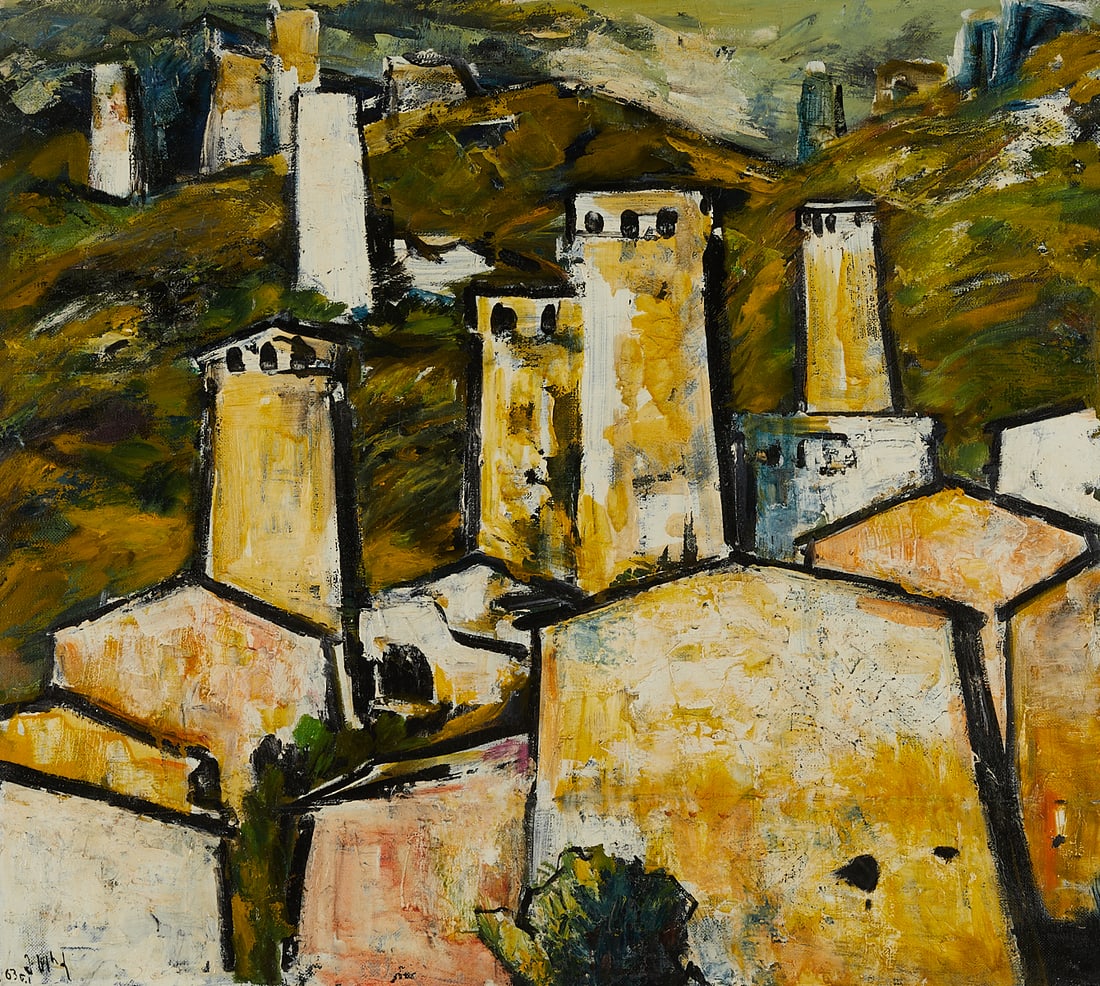 Givi Tseradze "Winter" Oil Painting 1963 (1 of 9)