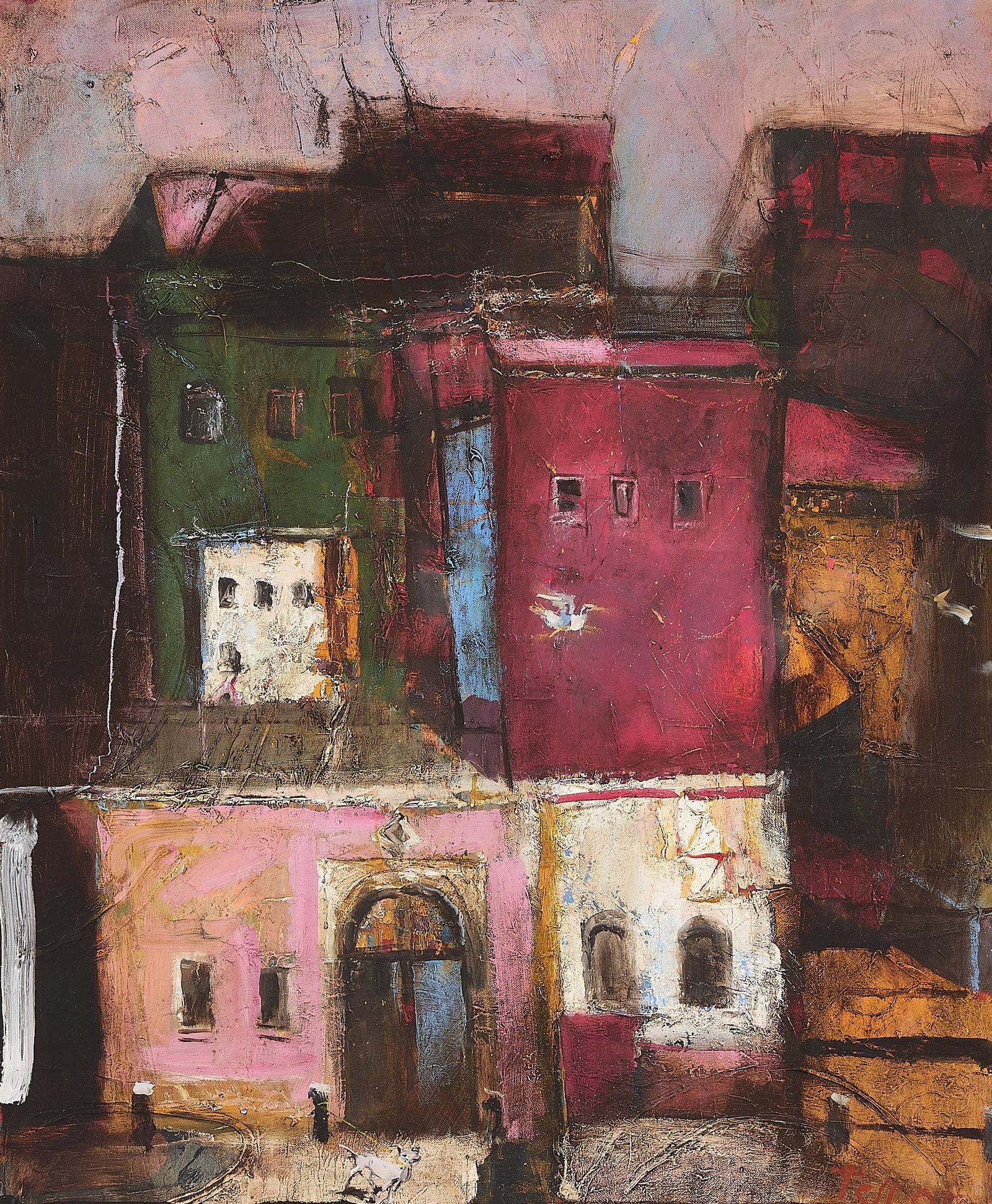 Heinrich Tessmer "Strasse in Venedig" Oil Painting (1 of 5)