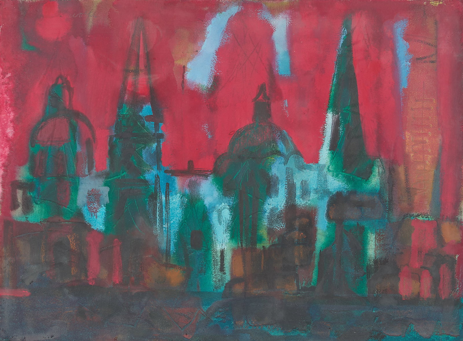 Lynn R. Wolfe "Cathedral in Guadalajara" Painting (1 of 7)