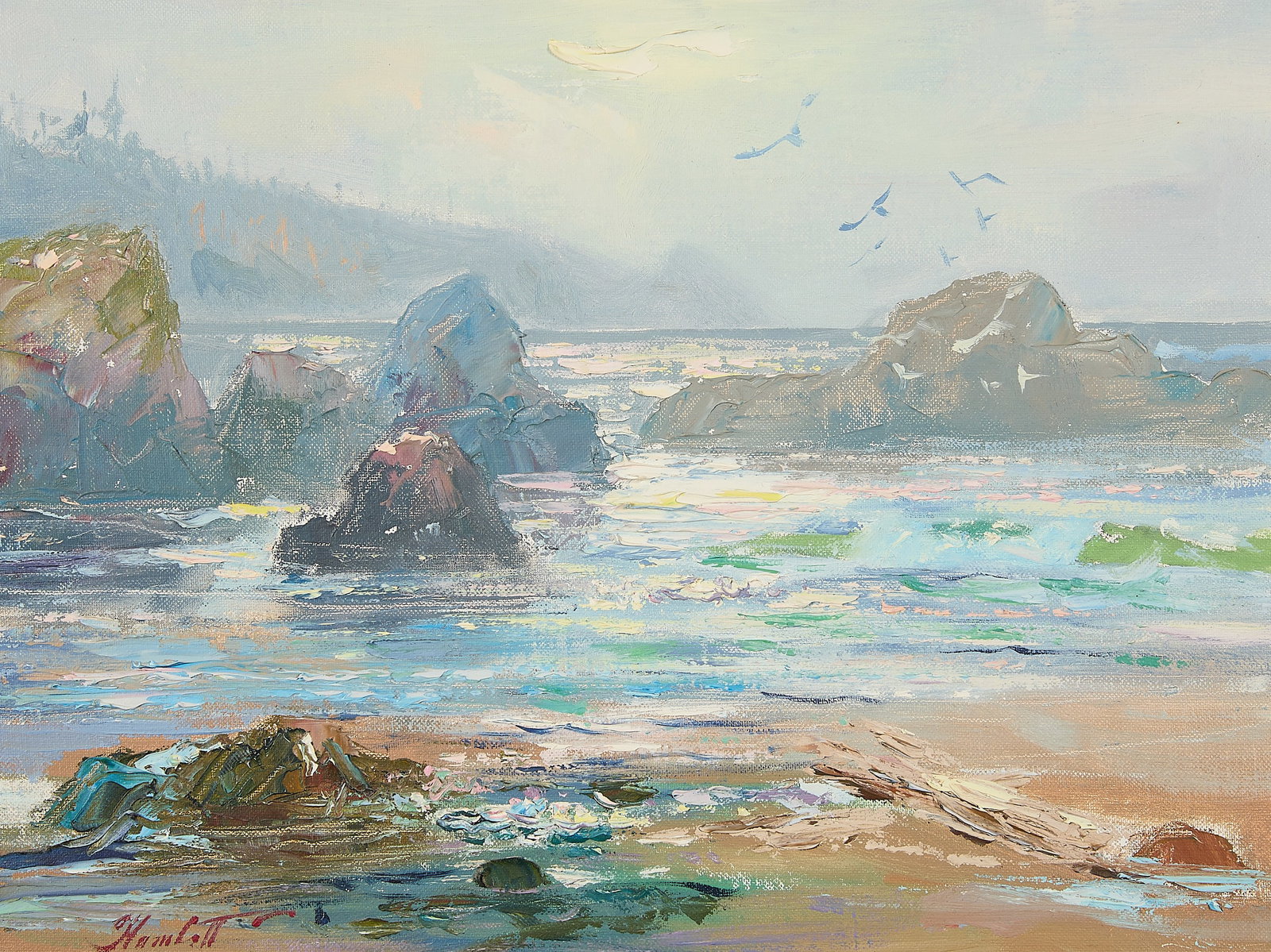 Peter Hamlett "Fog Lifting" Oil Painting 1971 (1 of 6)