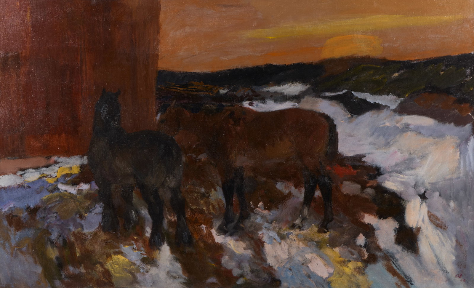 Cameron Booth "Two Horses" Oil Painting (1 of 7)