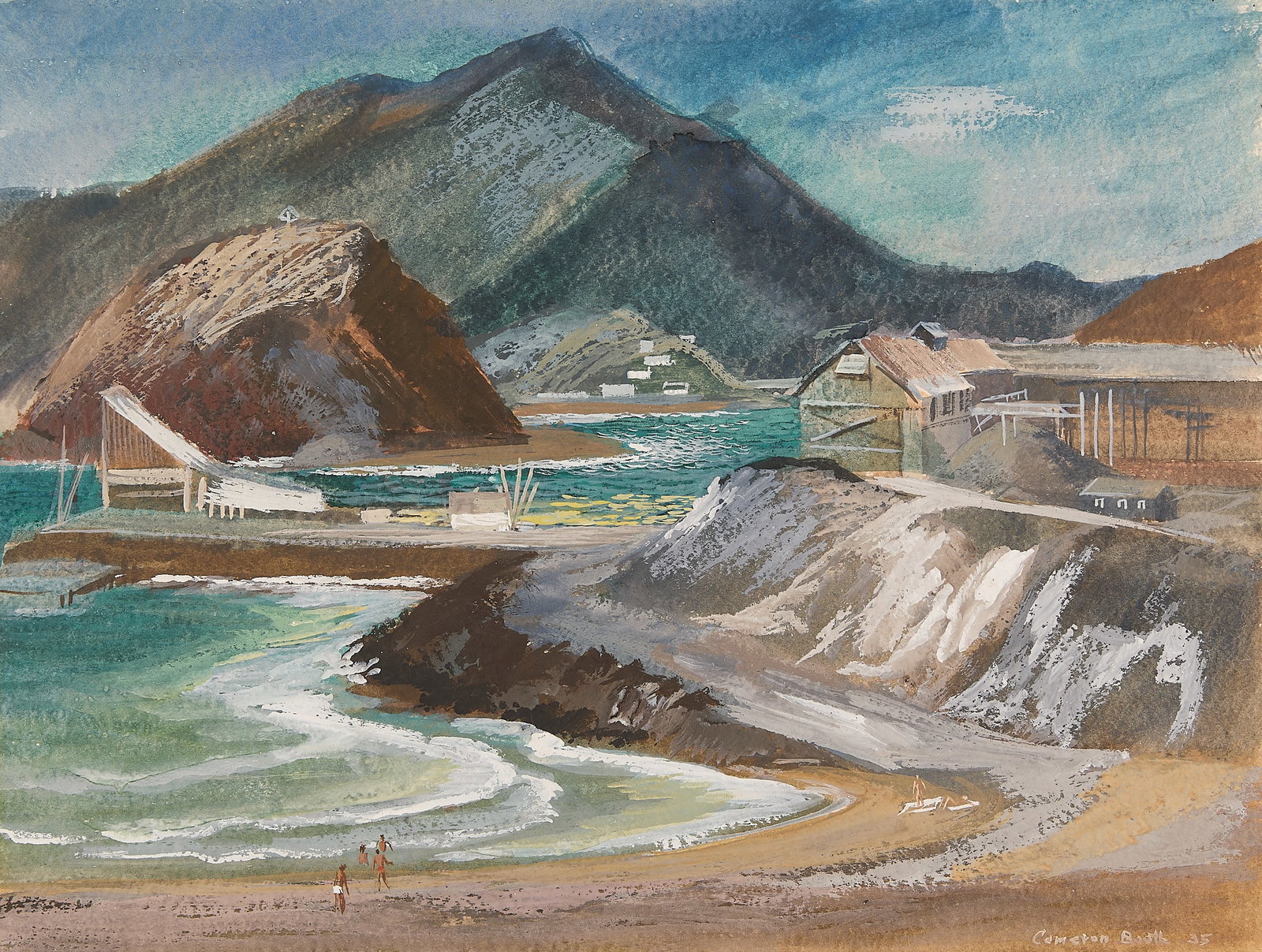 Cameron Booth "San Francisco Bay" Gouache Painting (1 of 8)