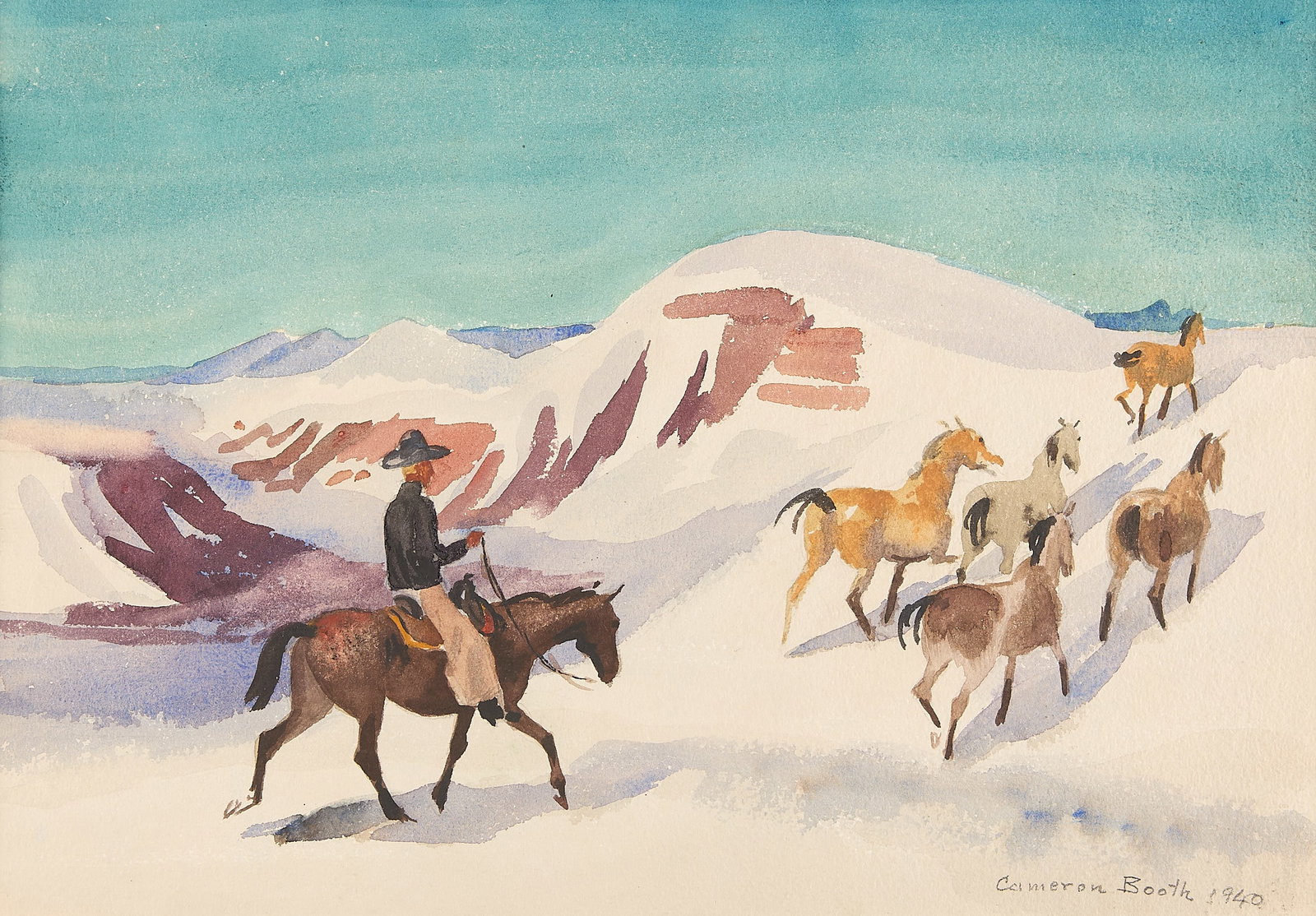 Cameron Booth "Lone Ranger" Watercolor Painting (1 of 6)