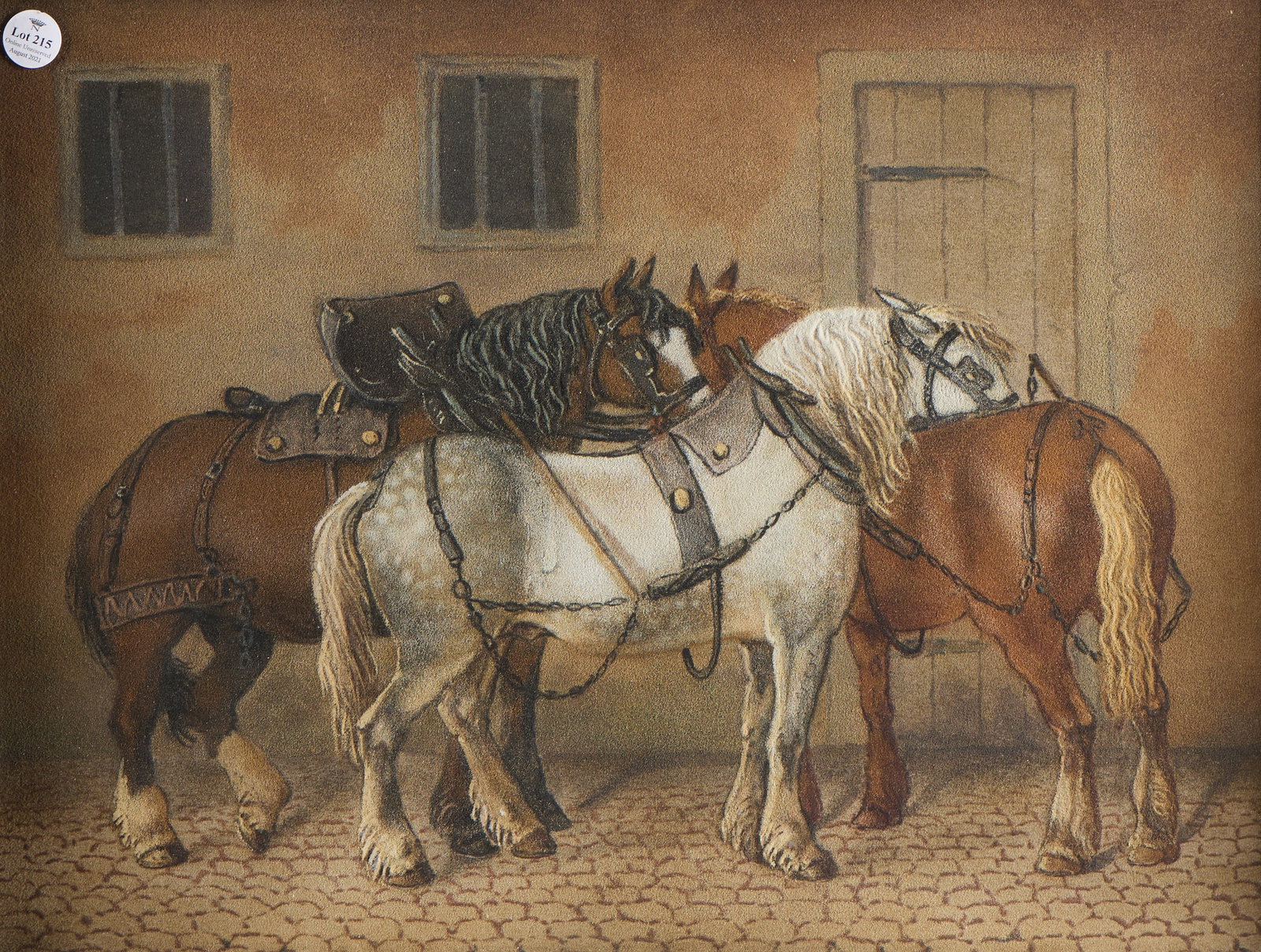 Attr. Benjamin Zobel Horses Sand Painting (1 of 5)