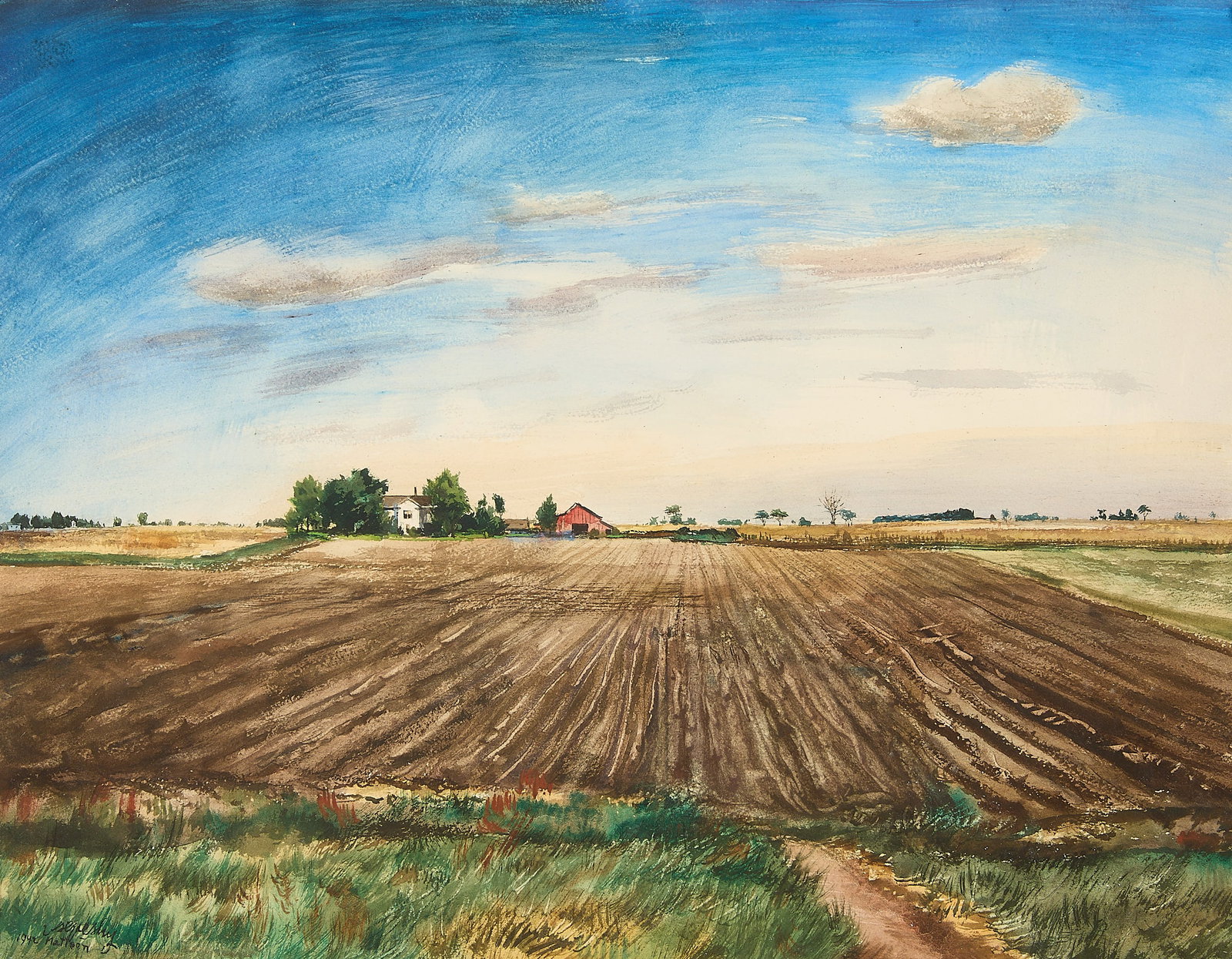 Zoltan Sepeshy Landscape Watercolor Painting 1942 (1 of 5)