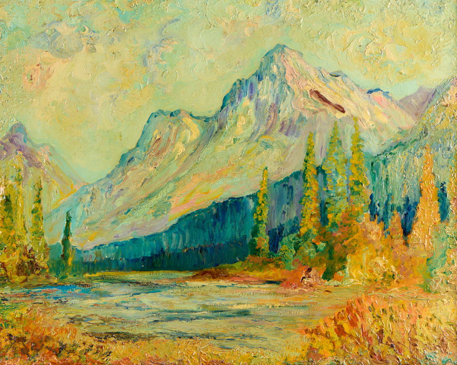 Roland Gissing Mountain Landscape Oil Painting (1 of 5)
