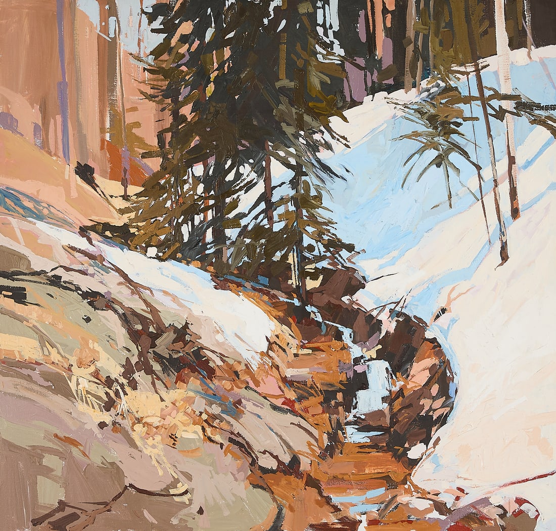 Douglas Atwill "Big Tesuque/Snow VIII" Painting (1 of 5)
