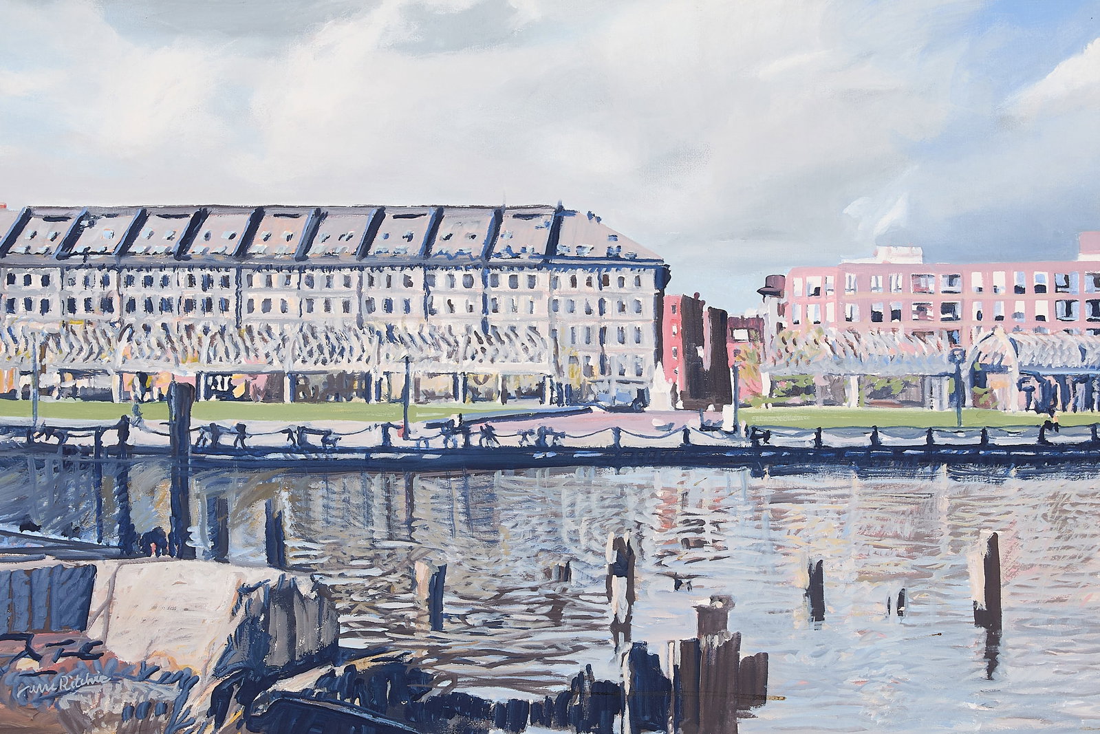Jane Ritchie "Waterfront" Harbor Painting (1 of 6)