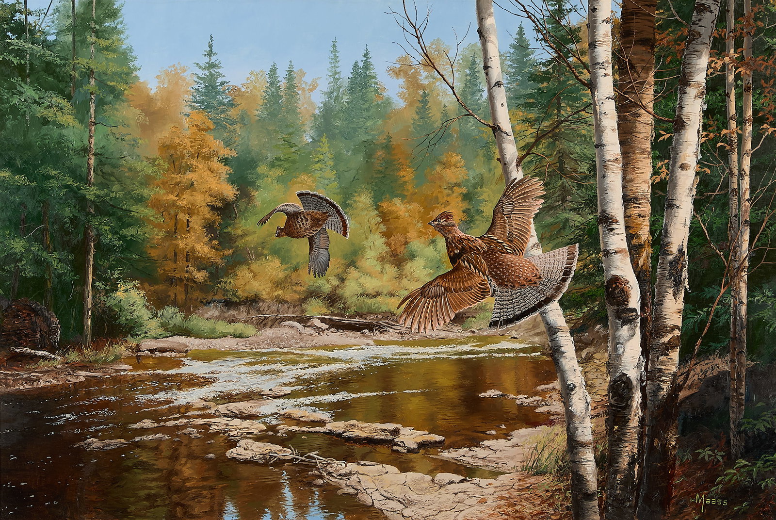 David Maass "Cascade Crossing" Oil Painting 2004 (1 of 6)