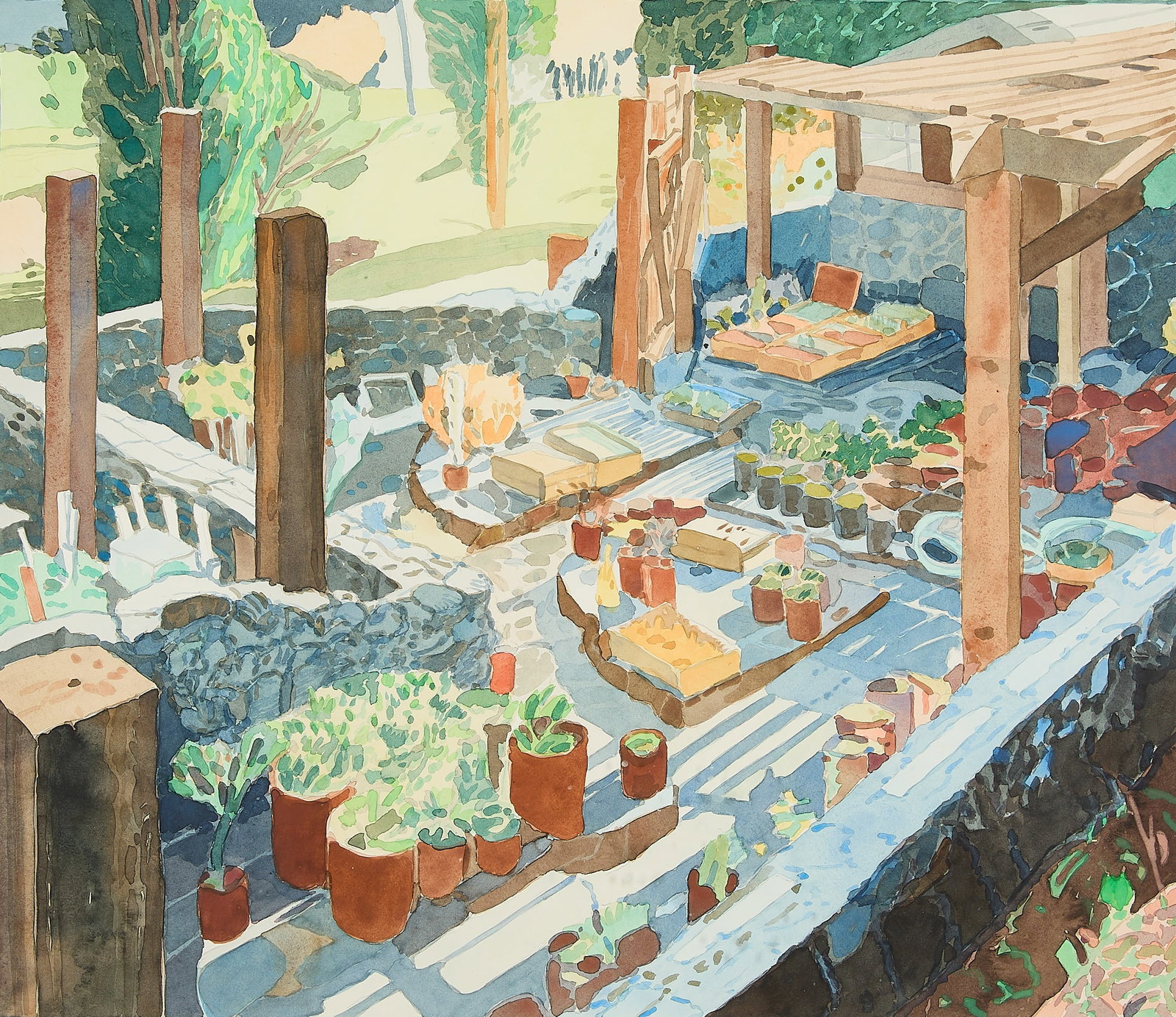 Tom Fawkes "Greenhouse at Tilden Site" Painting (1 of 6)