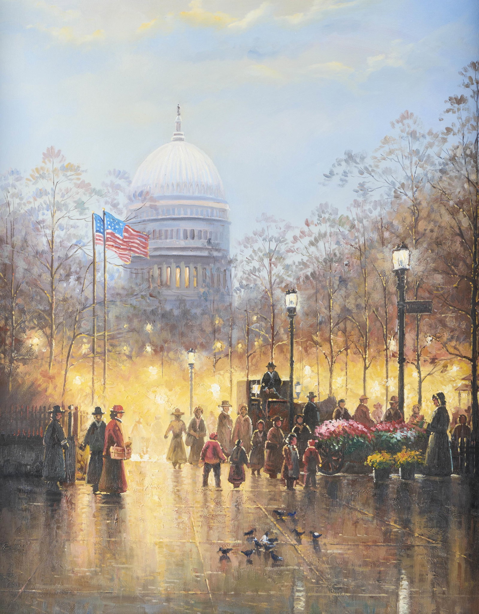 Style of G. Harvey "American Dream" Oil Painting (1 of 5)