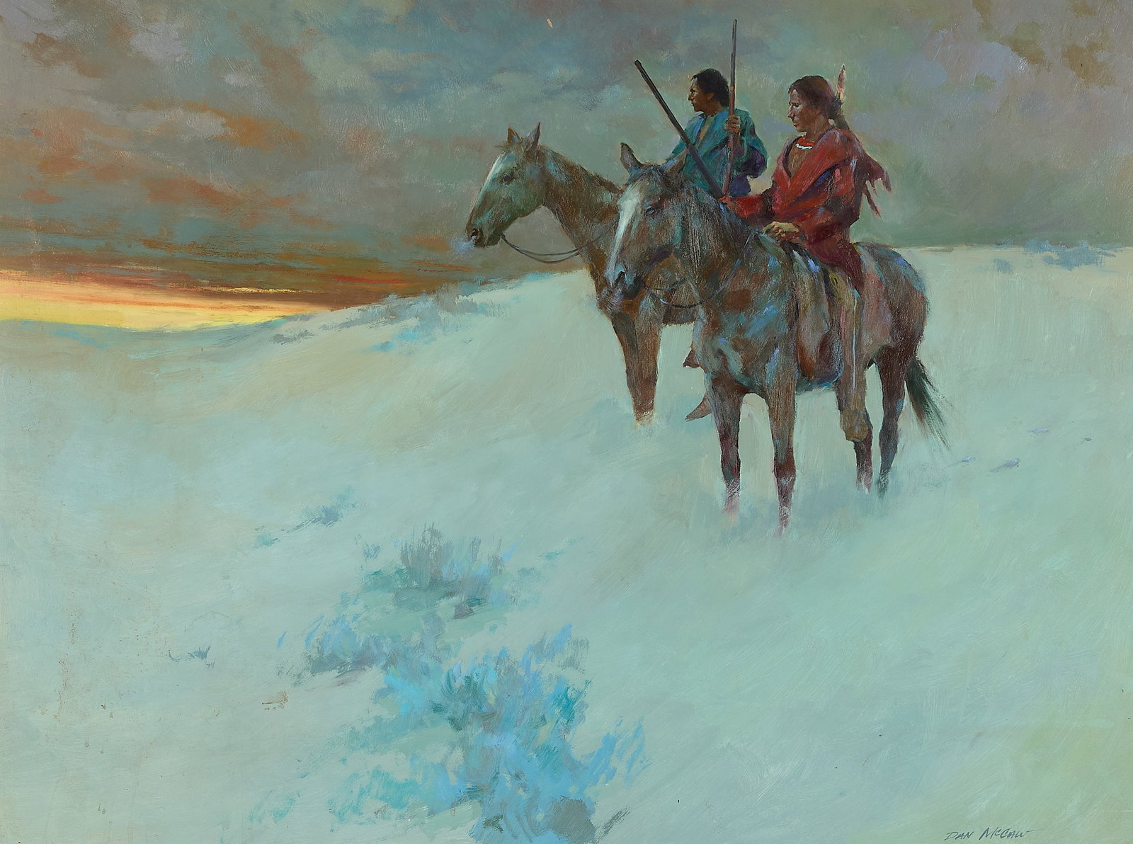 Dan McCaw Native American Riders Oil Painting (1 of 5)
