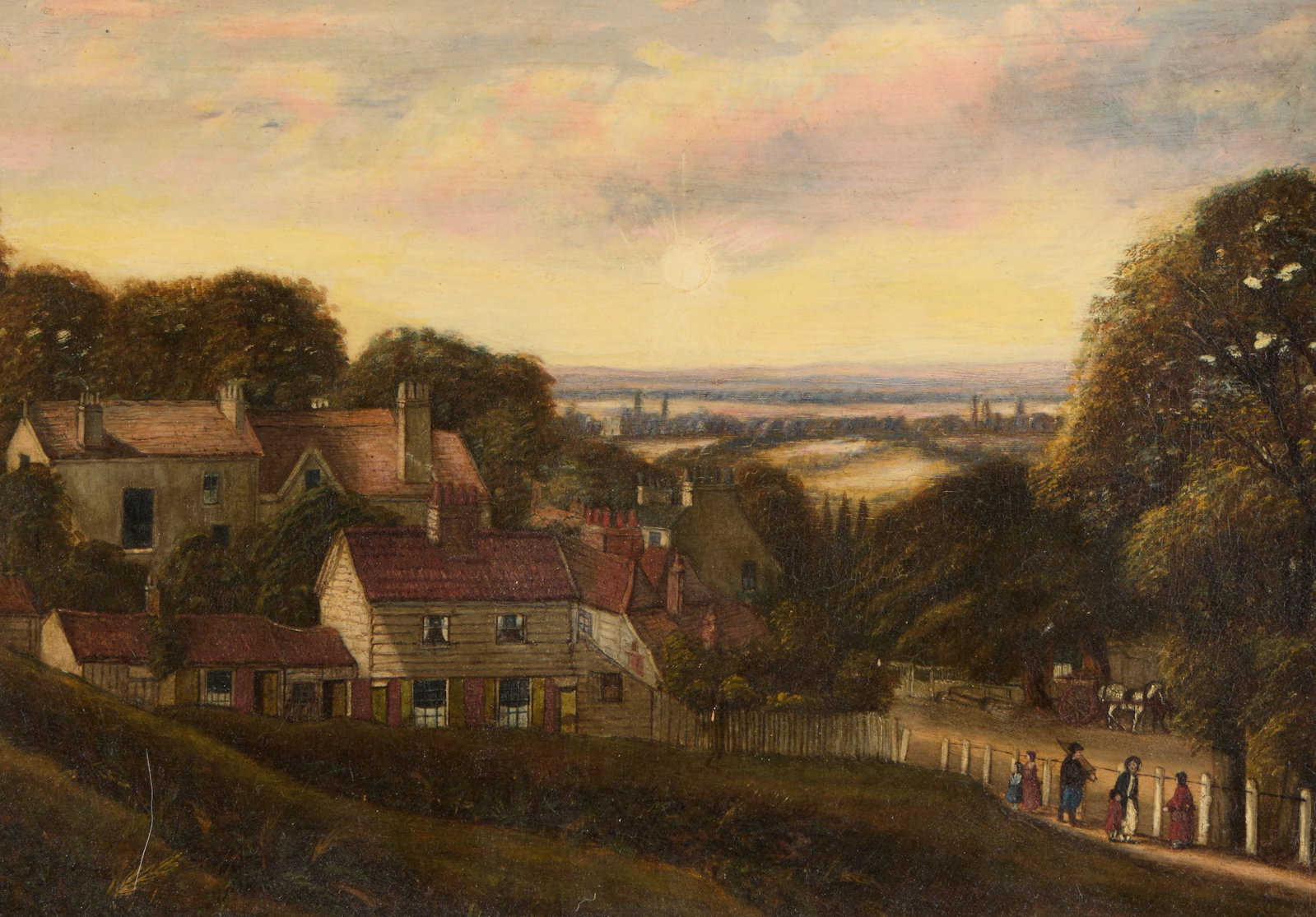 Rural Village Landscape Oil Painting (1 of 5)
