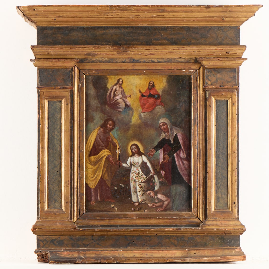 Italian School Holy Family Oil on Board Painting (1 of 9)