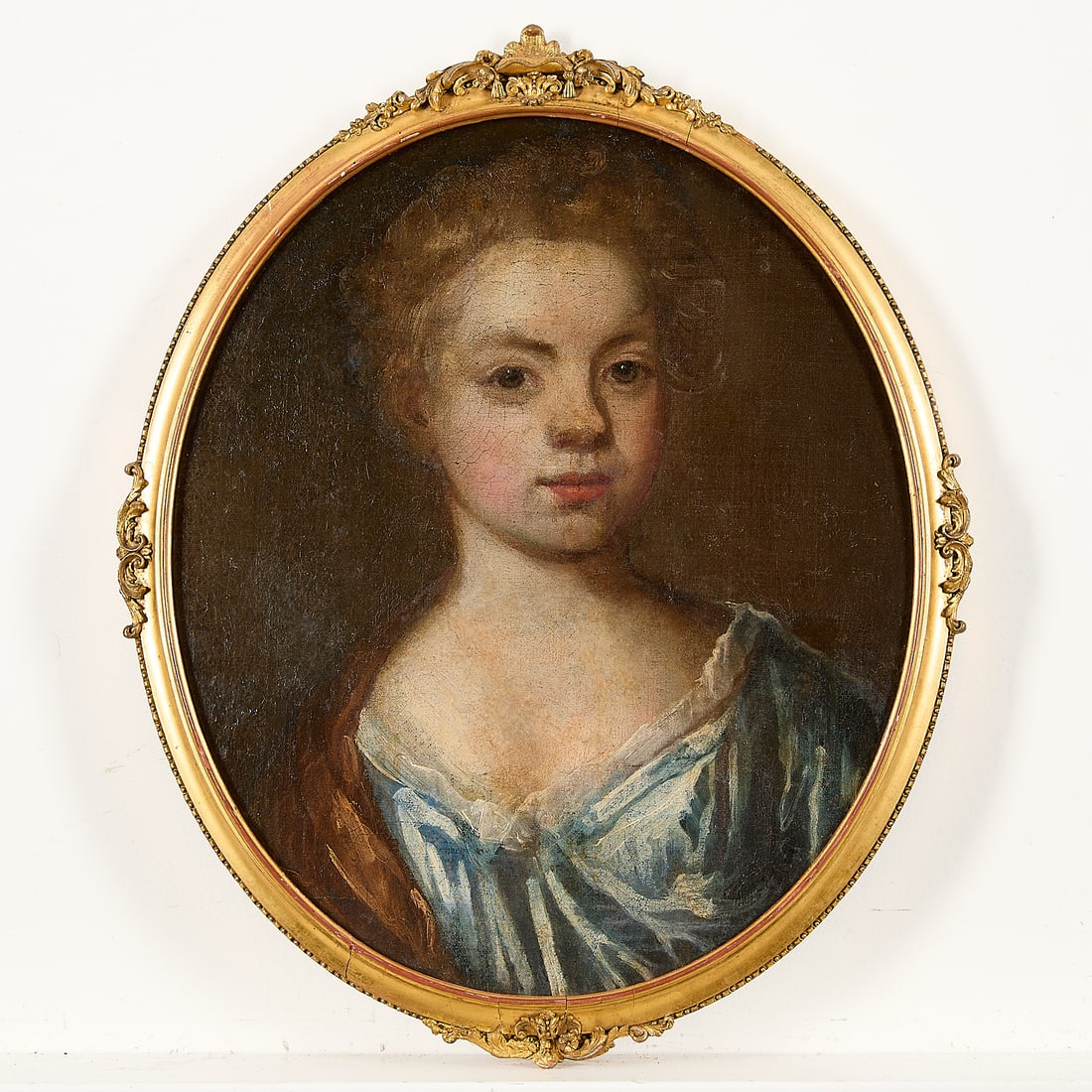 Attr. Godfrey Kneller English School Oil Painting: Attributed to Godfrey Kneller (German/British, 1646-1723). English School oil on board painting depicting the portrait of a young woman. Provenance: Thomas Agnew & Sons, London; Private Minnesota Coll