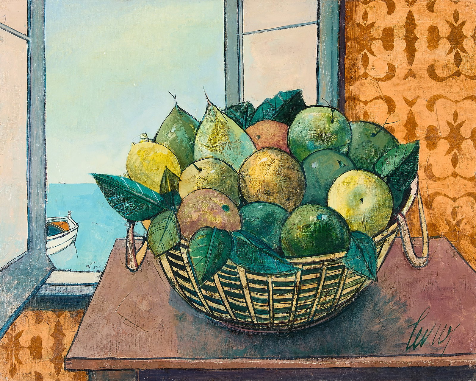 Charles Levier "Fruits Dans Un Panier" Painting (1 of 6)