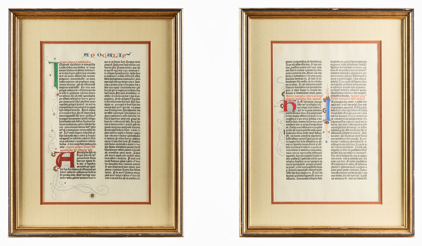 2 Gutenberg Bible Illuminated Manuscript Pages (1 of 4)