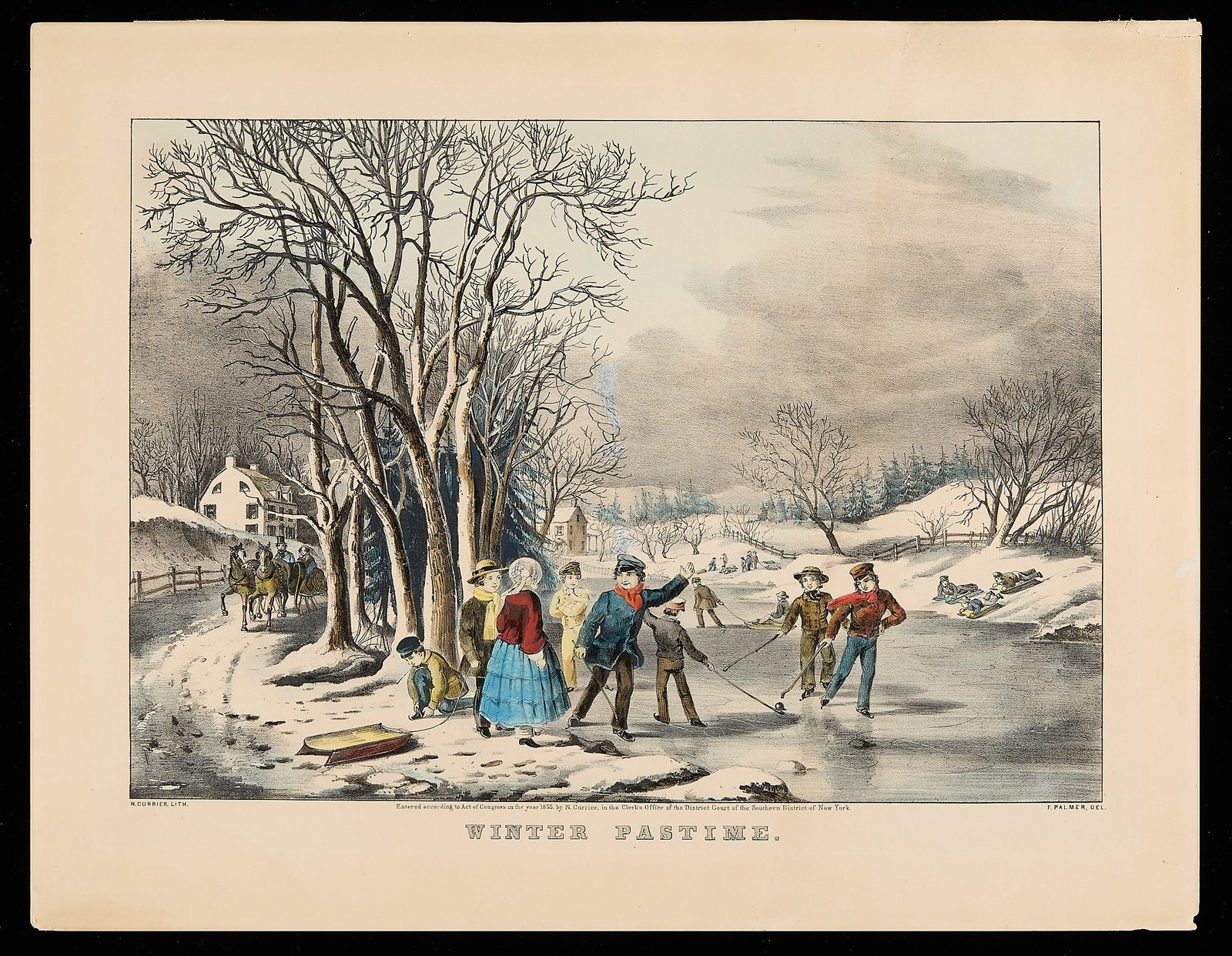 Currier & Ives "Winter Pastime" Lithograph (1 of 4)