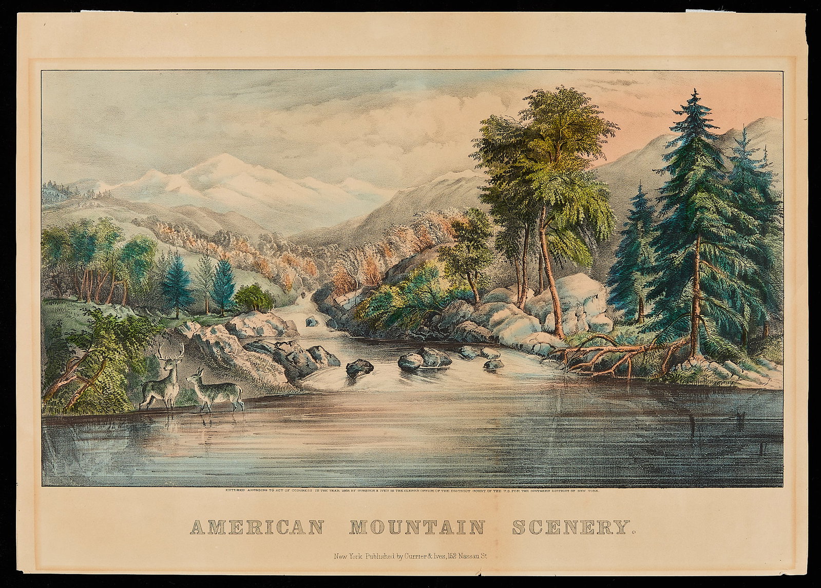 Currier & Ives "American Mountain Scenery" Print (1 of 5)