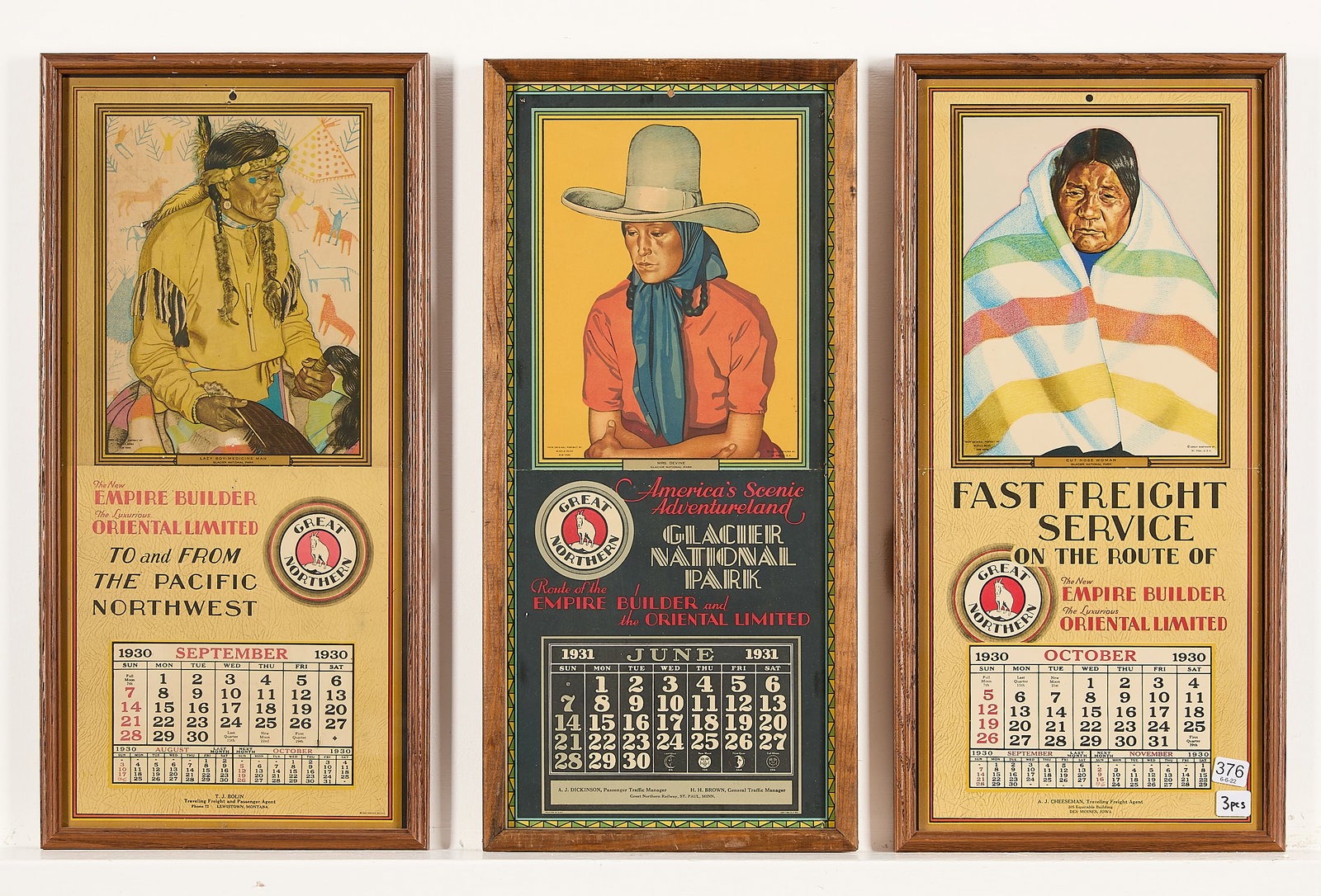 3 Winold Reiss Great Northern Railway Calendars (1 of 8)