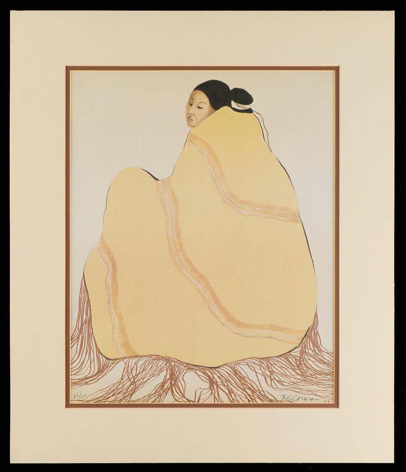 R.C. Gorman "Lady in a Yellow Blanket" Lithograph (1 of 5)