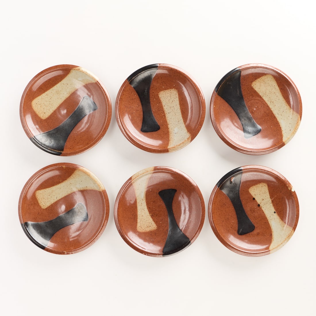 6 Warren MacKenzie Studio Pottery Plates - Marked (1 of 5)