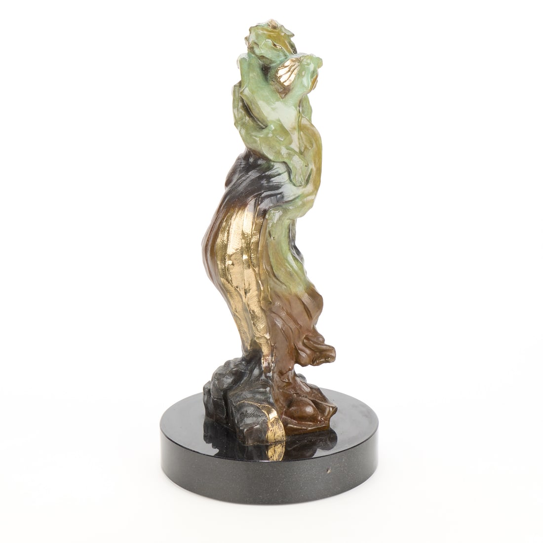 Hessam Abrishami "Inseparable" Bronze Sculpture: Hessam Abrishami (Iranian, 1951-2005). Bronze sculpture titled "Inseparable," depicting an amorous intertwined couple, 2000. Incised signature, dated, and editioned 89/145 along the lower edge. Height