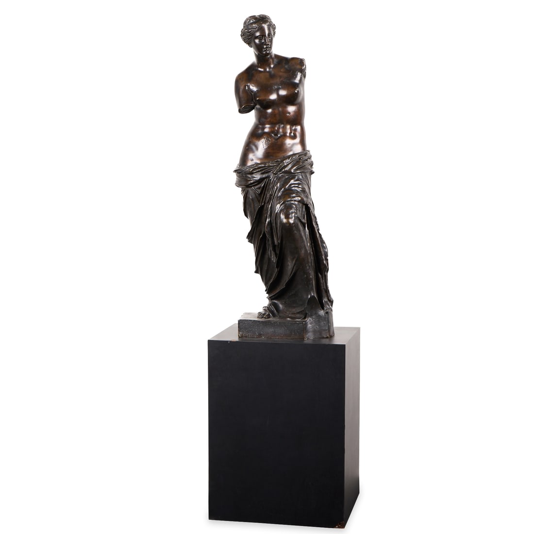 19th c. French "Venus De Milo" Bronze Sculpture: After Alexandros of Antioch (Greek, 2nd-1st century BCE). French bronze sculpture after Alexandros of Antioch's "Venus de Milo" or "Aphrodite of Melos," late 19th century. Depicting the titular goddes