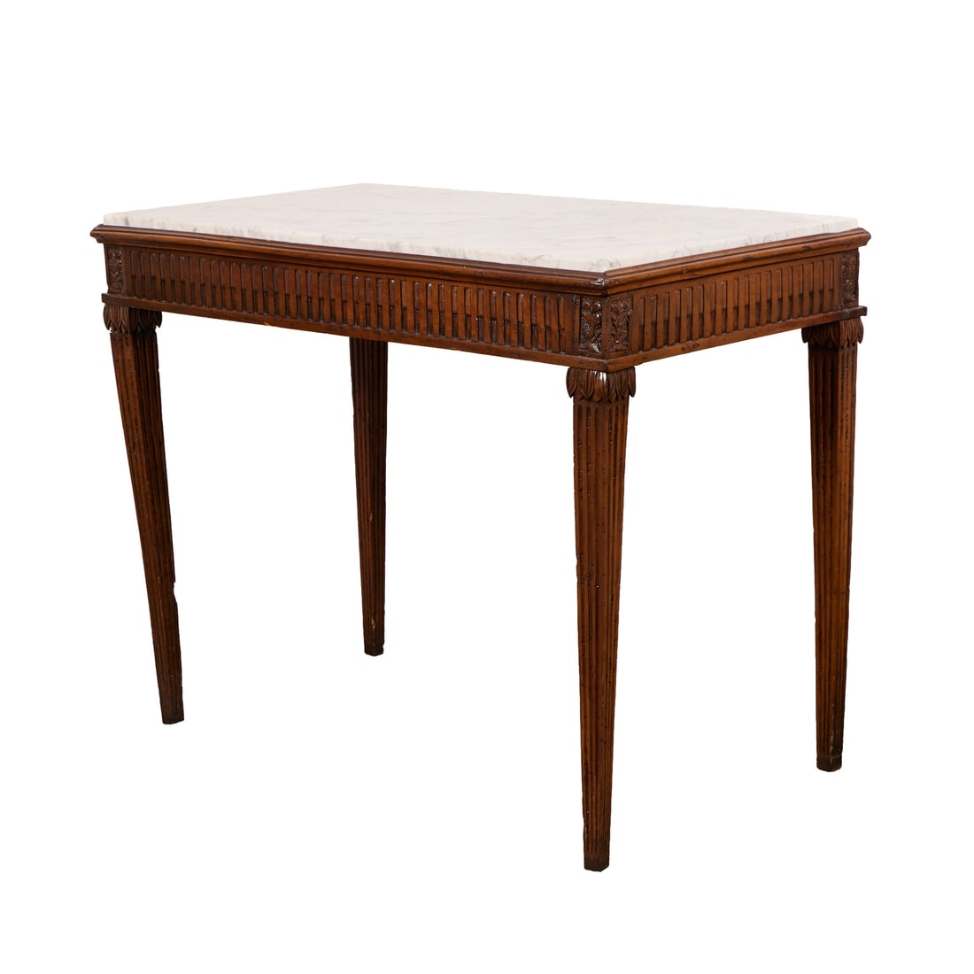 18th/19th c. French Walnut & Marble Side Table (1 of 4)