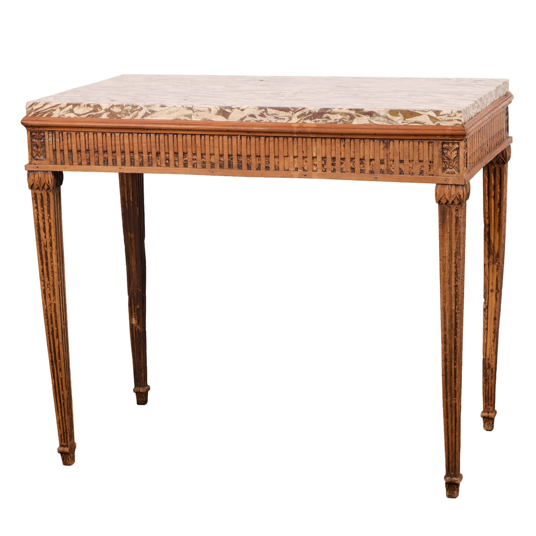 18th/19th c. French Walnut & Marble Side Table (1 of 4)