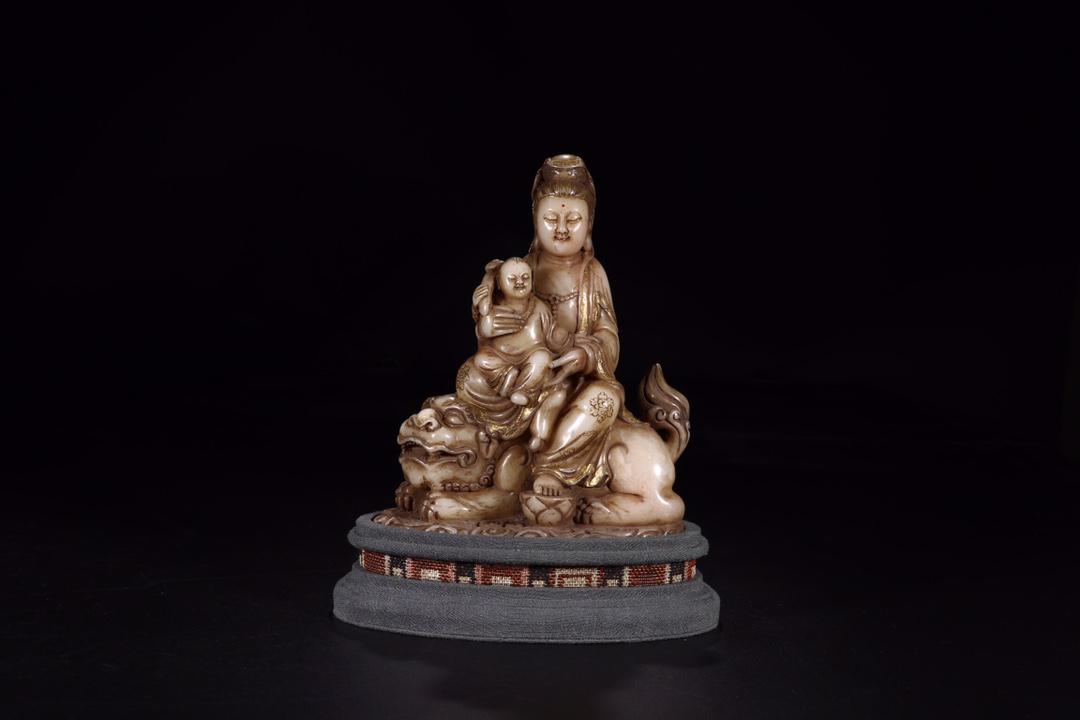 Shou Shan Stone Song Zi Guan Yin Statue: Shou Shan Stone Song Zi Guan Yin Statue Size: Length 13.5cm* Width 8cm* Height 17cm Weight: 1266g