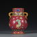 Qing dynasty coral read flower pattern double ring ear - 4