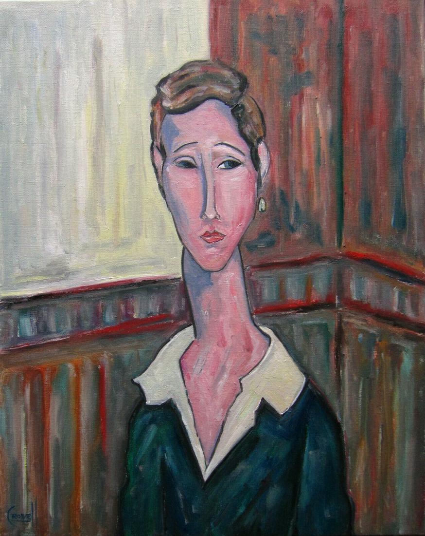Amedeo Modigliani Woman Portrait painting canvas art: Size:16''*20''