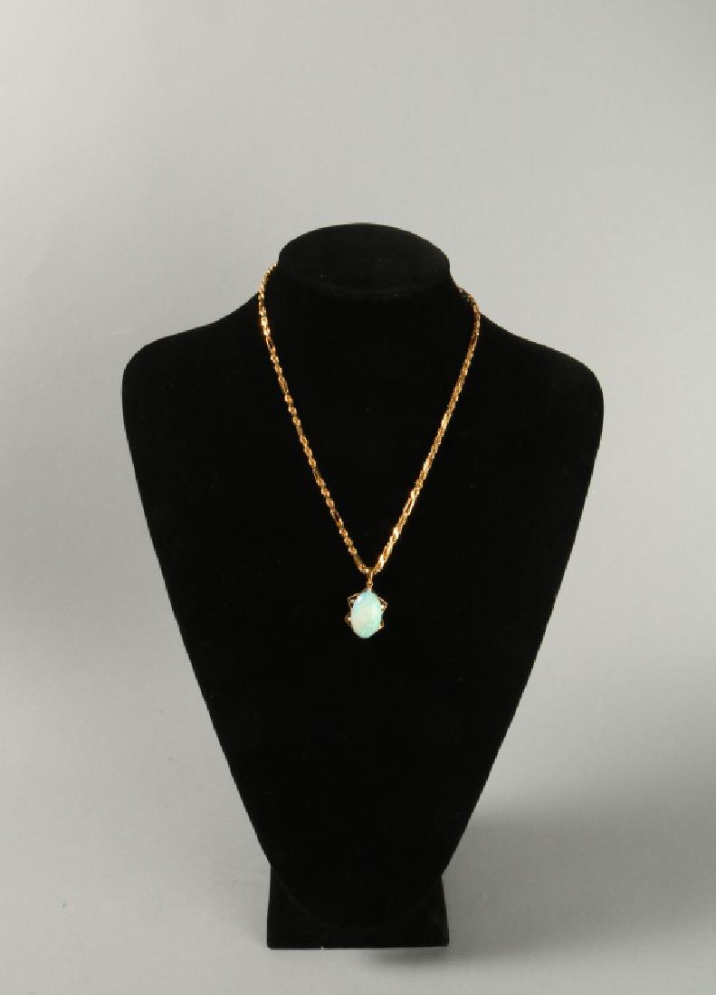 14 k Necklace with 18 K Diamond Opal Pendant (1 of 5)