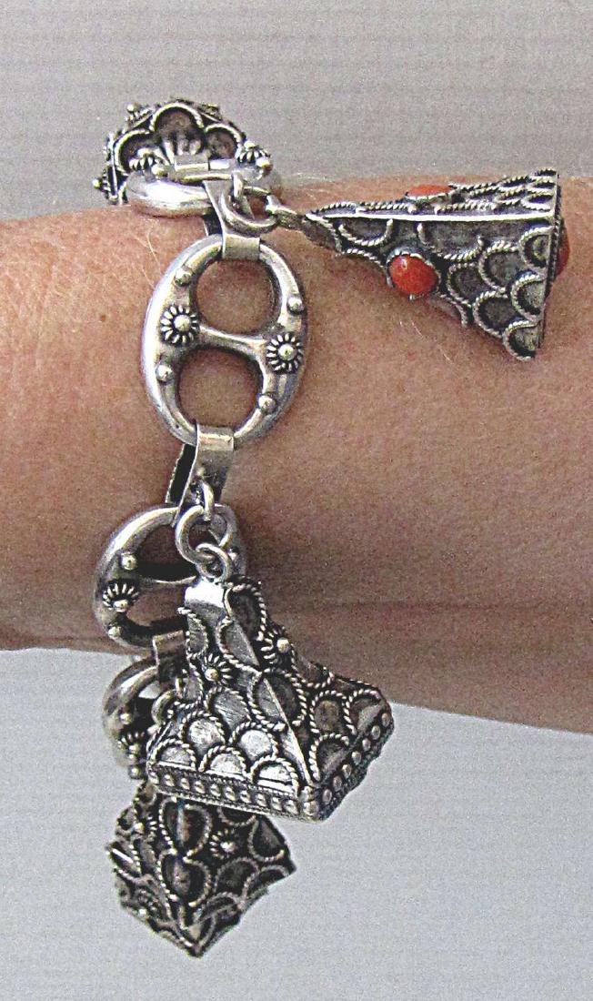 Italian Etruscan Filigree Silver 800 Coral Charm (1 of 17)