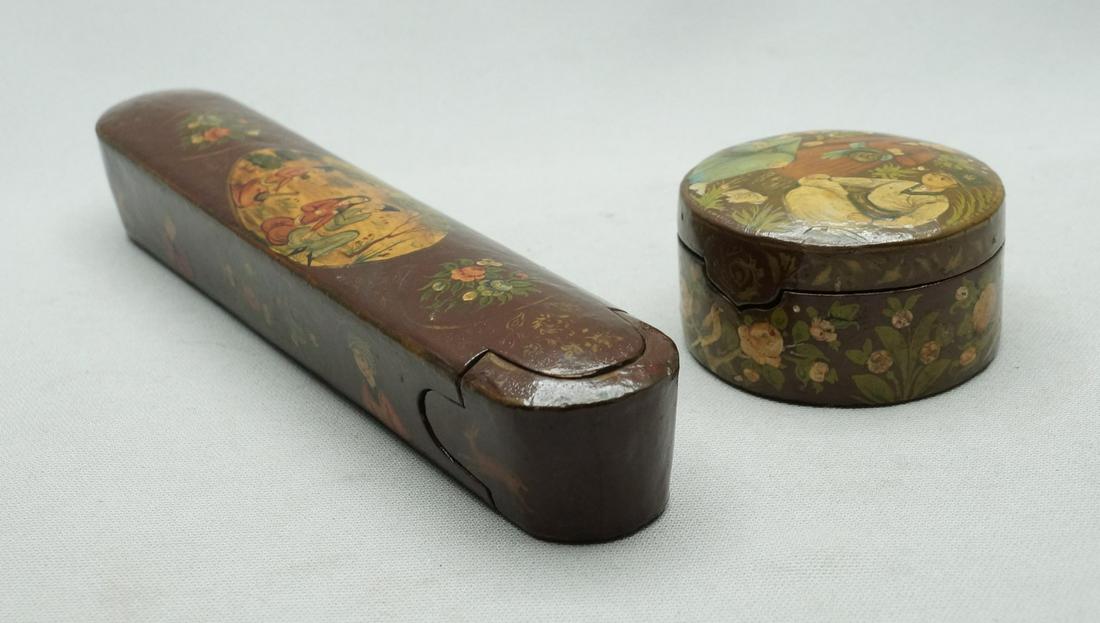 Assortment of 2 Old Persian Papier Mache Items (1 of 9)