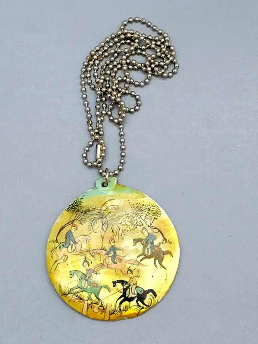 Old Persian Decorated Seashell Pendant (1 of 4)