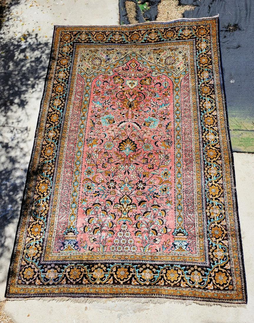 Old Persian Silk Qum Rug (1 of 4)