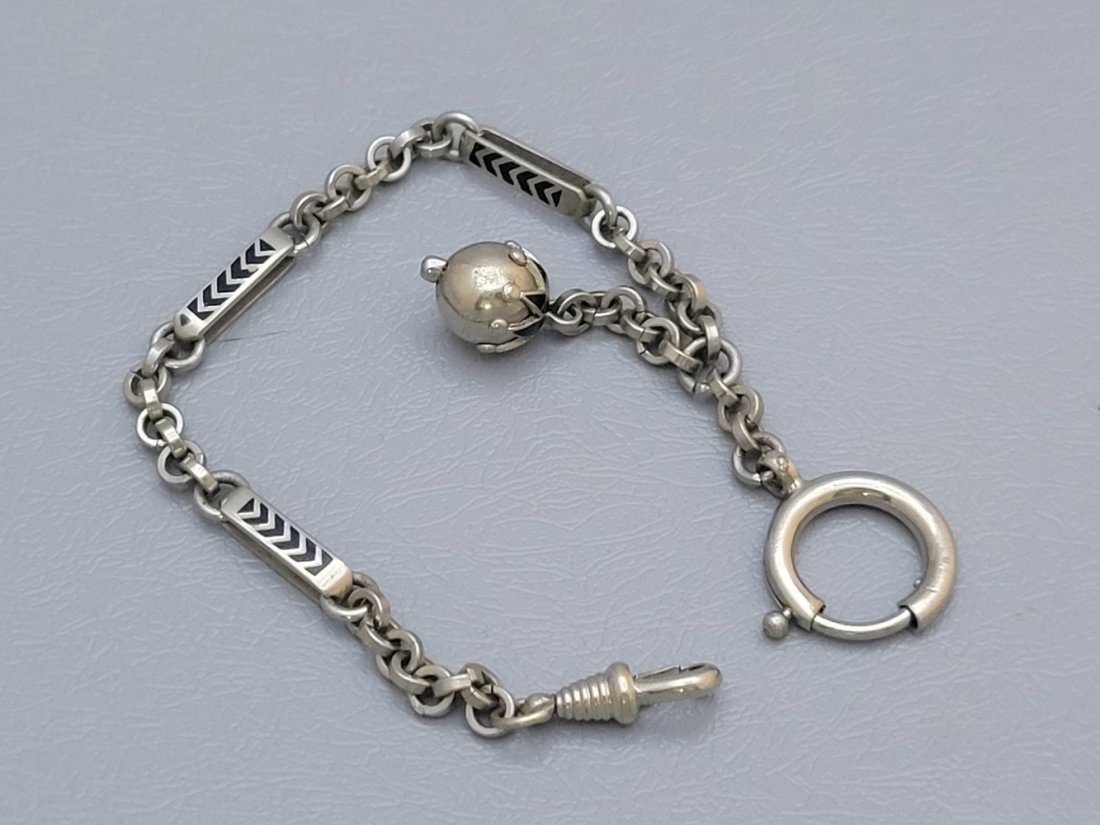 A Special Pocket Watch Chain Decorated with Niello Crafting (0765) on